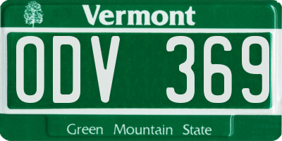 VT license plate ODV369