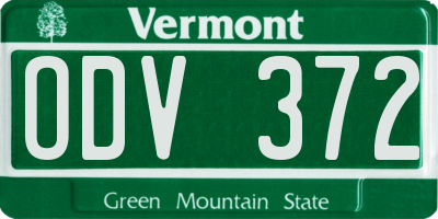 VT license plate ODV372