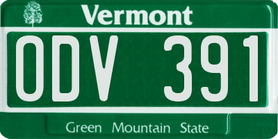 VT license plate ODV391