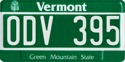 VT license plate ODV395