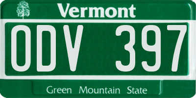VT license plate ODV397