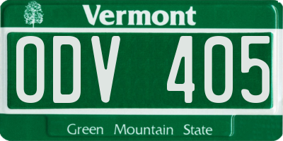 VT license plate ODV405