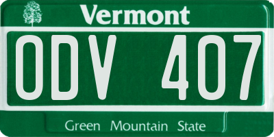VT license plate ODV407