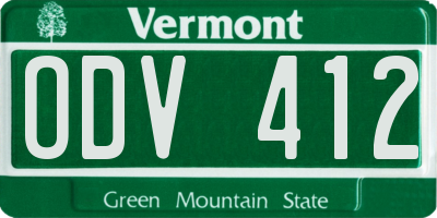 VT license plate ODV412