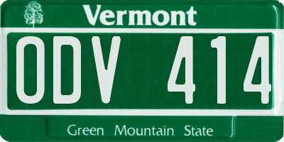 VT license plate ODV414