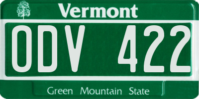 VT license plate ODV422