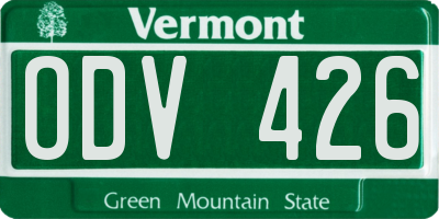 VT license plate ODV426