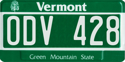 VT license plate ODV428