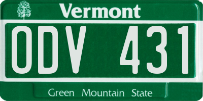 VT license plate ODV431