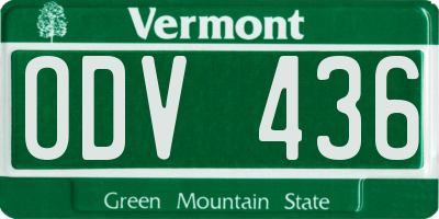 VT license plate ODV436
