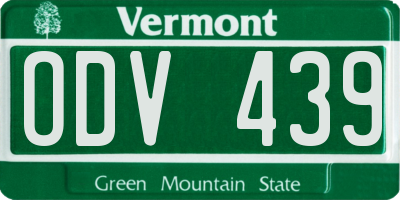 VT license plate ODV439