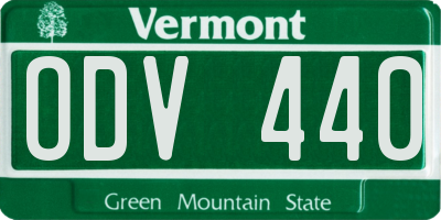 VT license plate ODV440