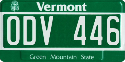 VT license plate ODV446