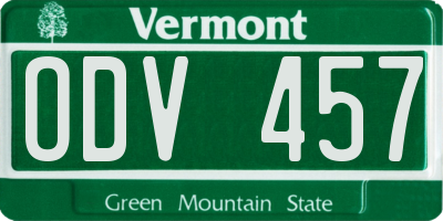 VT license plate ODV457