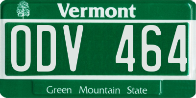 VT license plate ODV464