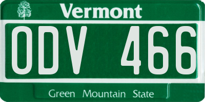 VT license plate ODV466