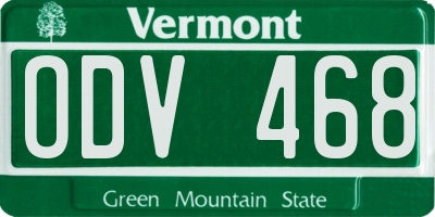 VT license plate ODV468