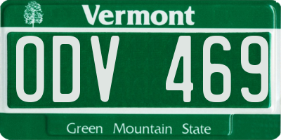 VT license plate ODV469