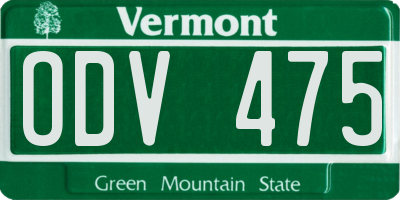 VT license plate ODV475