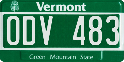 VT license plate ODV483