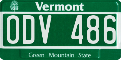 VT license plate ODV486