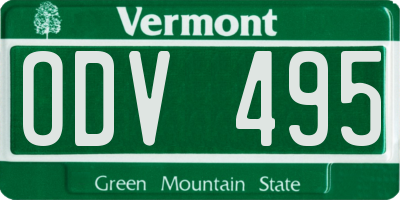 VT license plate ODV495