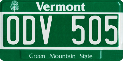 VT license plate ODV505