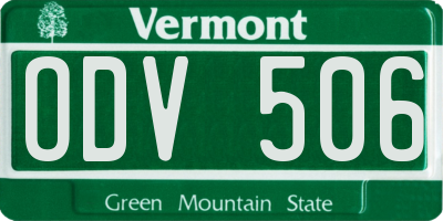 VT license plate ODV506
