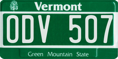 VT license plate ODV507