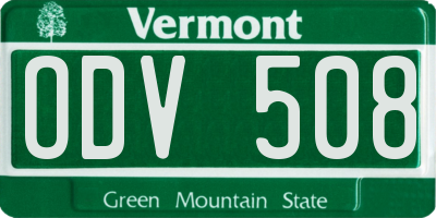 VT license plate ODV508