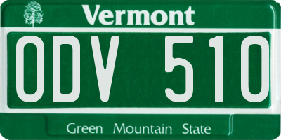 VT license plate ODV510