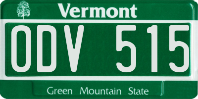 VT license plate ODV515
