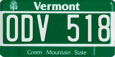 VT license plate ODV518