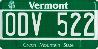 VT license plate ODV522