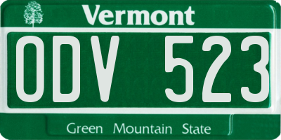 VT license plate ODV523