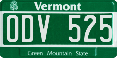 VT license plate ODV525