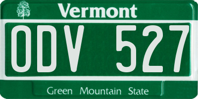 VT license plate ODV527