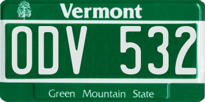 VT license plate ODV532