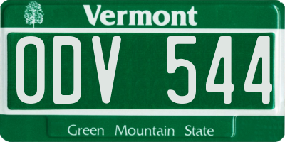 VT license plate ODV544