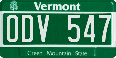 VT license plate ODV547