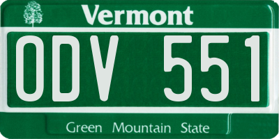 VT license plate ODV551