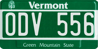 VT license plate ODV556