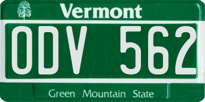 VT license plate ODV562