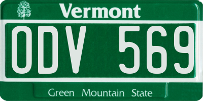 VT license plate ODV569