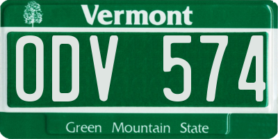 VT license plate ODV574