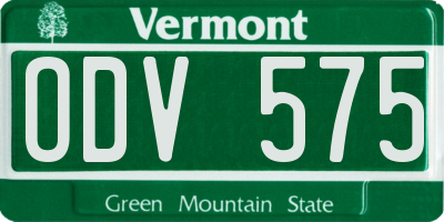 VT license plate ODV575