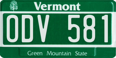 VT license plate ODV581