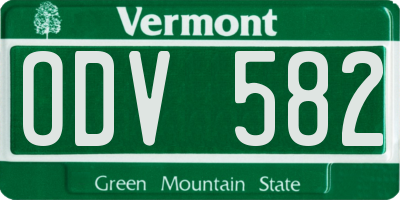VT license plate ODV582