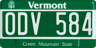 VT license plate ODV584