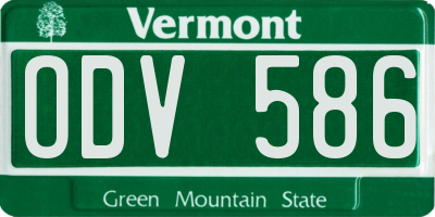 VT license plate ODV586